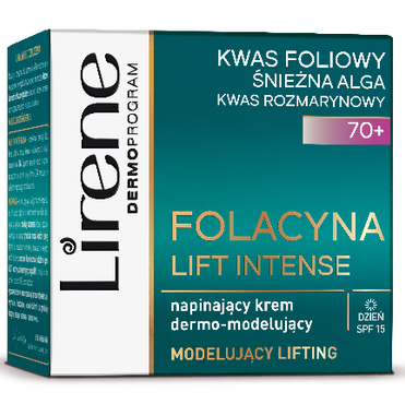 LIRENE -  Lirene Folacyna Lift Intense Napiający krem dermo-modelujący na dzień 70+ SPF15 Śnieżna alga Kwas rozmarynowy